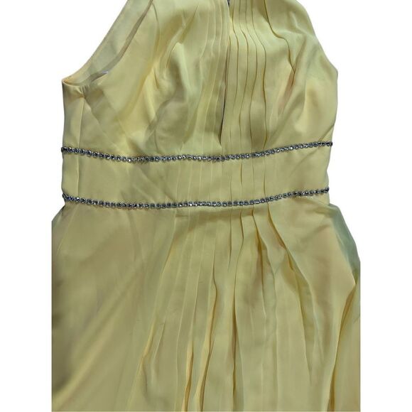 NEW Jenny Packham Lux Chiffon Halter Bridesmaid Gown with Beaded Trim Lemon Drop - Picture 12 of 12